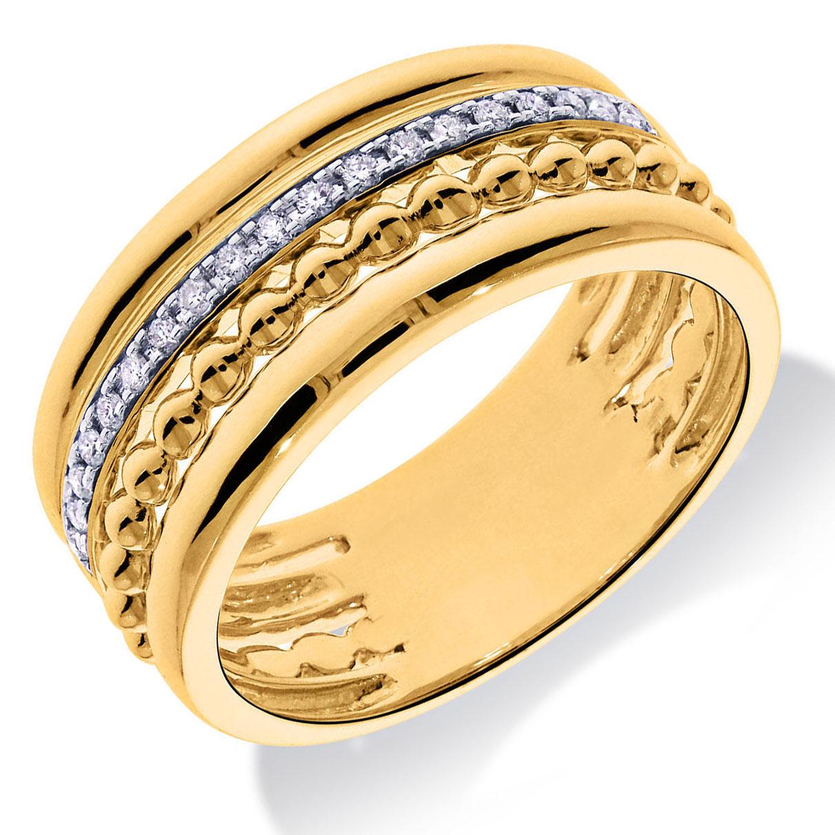 Deze ring van Louis Bros is vervaardigd uit 14 karaat bicolor met wit rhodium (5.99 gr.) en is gezet met 19 briljant geslepen diamanten met een totaalgewicht van 0.17 ct.

Verkrijgbaar vanaf 0,10crt .
Leverbare goudkleuren: 14/18kts geelgoud, 14/18kts witgoud, 14/18kts roségoud en alle bicolor combinaties.